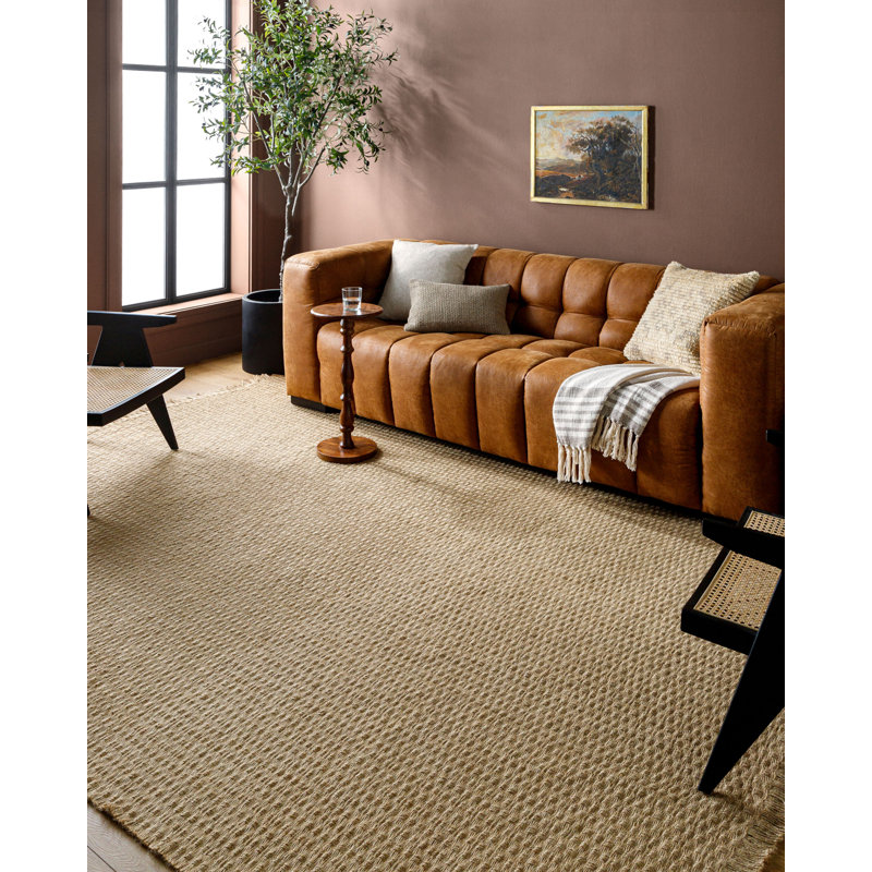 Brown Modern Rug, Chequered Easy to Clean Rug For Living Room, Dining Room, Bedroom, Kitchen, Rectangle 120 x 170 cm