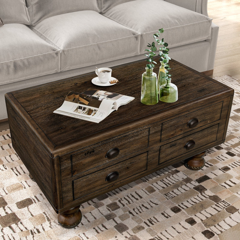 Table basse 40 po à 4 tiroirs 40 po, Espresso