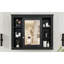 Armoire de rangement murale de salle de bain 35 po x 28 po, armoire à pharmacie, armoire murale moderne avec miroir, armoire à miroir avec 6 tablettes ouvertes (meuble-lavabo non inclus)