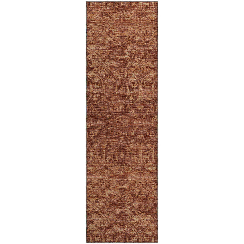 Tapis oriental lavable à la machine de qualité supérieure Mayfield AMF40, Argile, 2'3" x 7'6" Runner