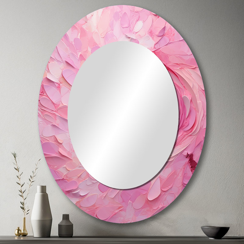 Décoration miroir rose radiant Revolution Spiral I - ovale rose, 43 po x 33 po