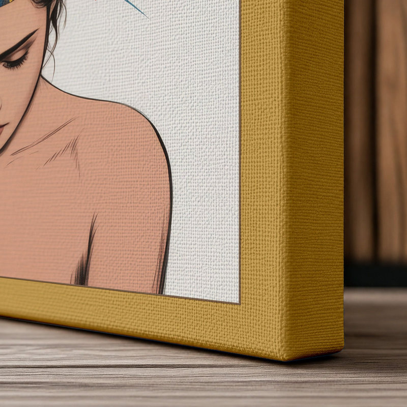 Mind in Bloom Modern 1 Piece Wrapped Canvas Wall Art, 18x12 - 45.7 x 30.5 cm, Ochre Border