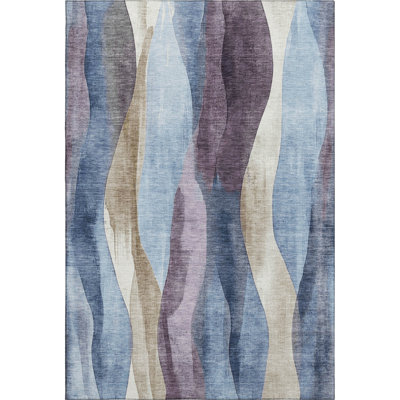 Premium Machine Washable Prado AMF1989 Waves Rug