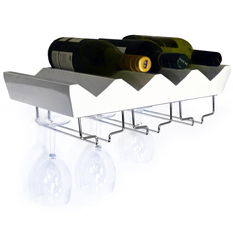 Wall Mounted Wine Bottle Rack, White