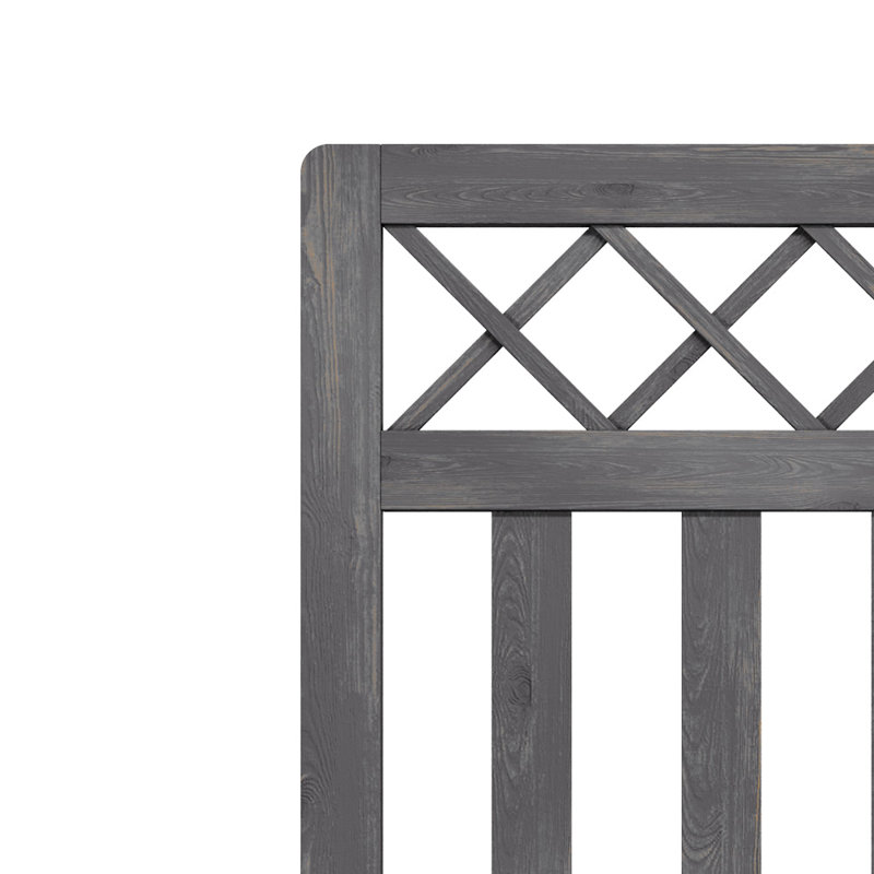 Solid Wood Gate, 120 cm H x 90 cm W x 3 cm D, Grey