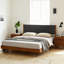 Lit plateforme en bois massif de qualité supérieure avec tête de lit rembourrée Acacia Astoria-300391638-300391636