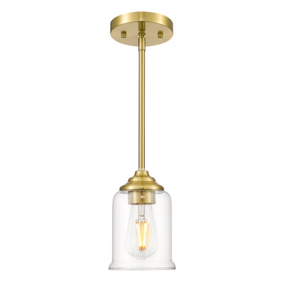Luminaire suspendu 1 lumière Mid-Century 1 lumière avec abat-jour en verre transparent
