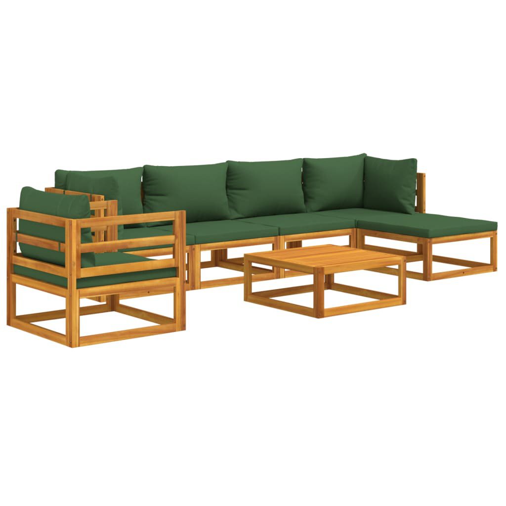 6-Sitzer Lounge-Set Harrellsville aus Massivholz mit Polster