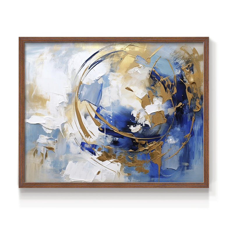Abstrait, série Cxxxvi, reproduction encadrée, H 11 po x l 14 po, Noyer