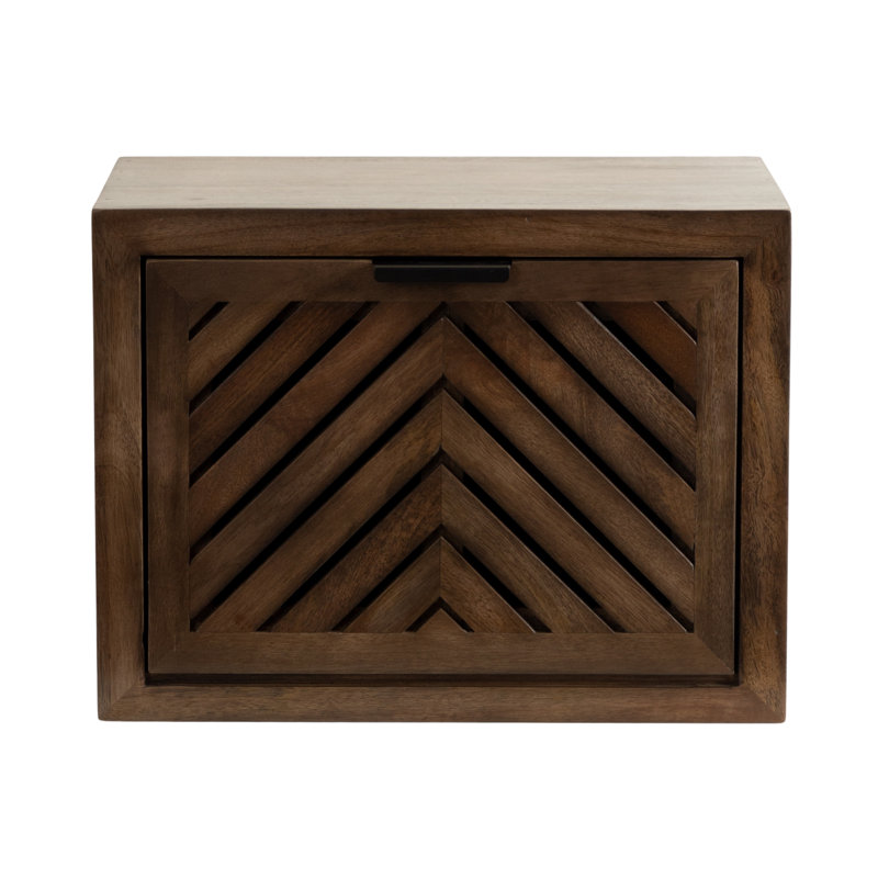 Wood Floating Side Table, Tan