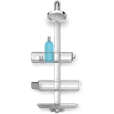 Adjustable & Extendable Shower Caddy – Stainless Steel & Anodized Aluminum – Large Bathroom Organizer