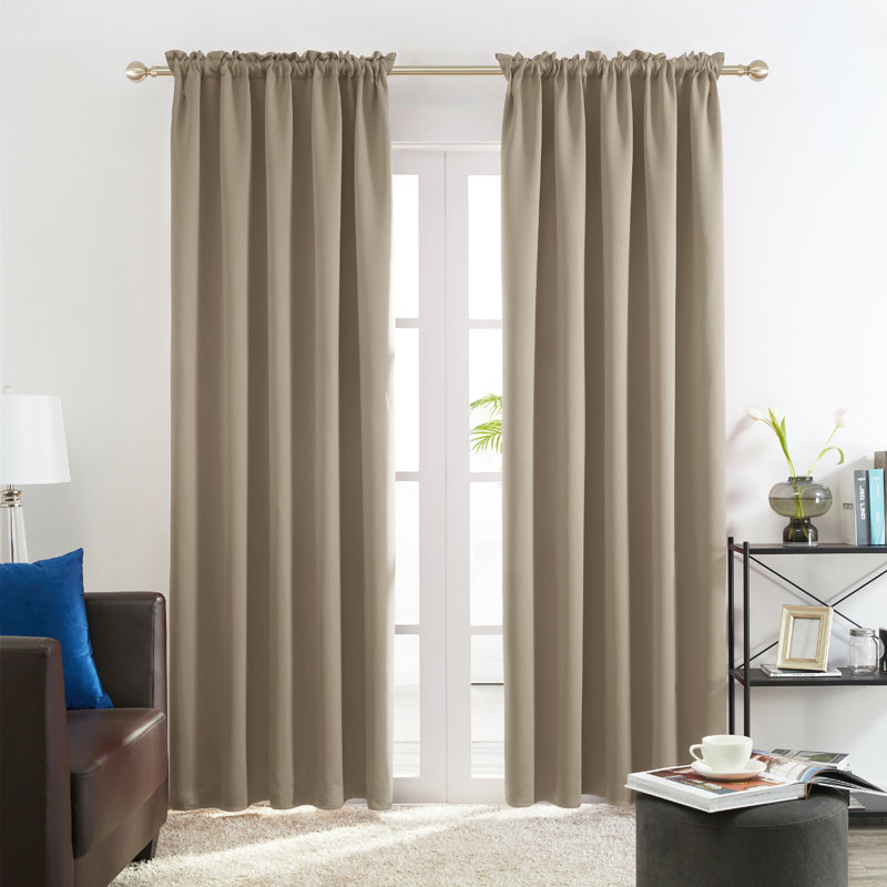 Harlowe Room Darkening Curtain Pair, 38" W x 54" L, Khaki