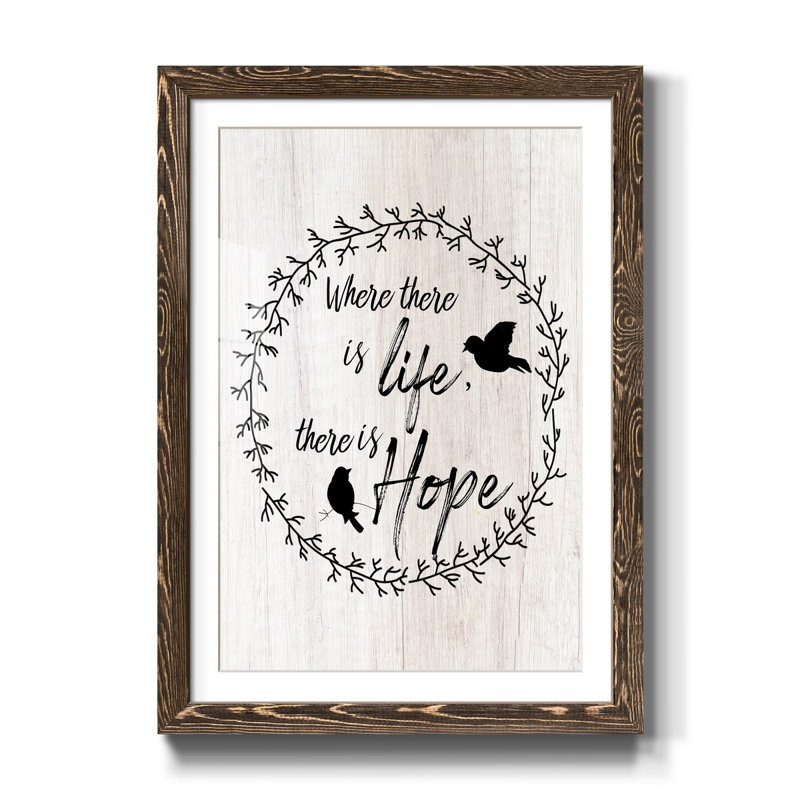 «There Is Hope», reproduction d'art textuel sur papier encadré, H 31,5 po x l 23,5 po x P 1,5 po, Noyer