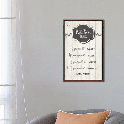 Kitchen Rules 1 Piece Wall Art on Canvas