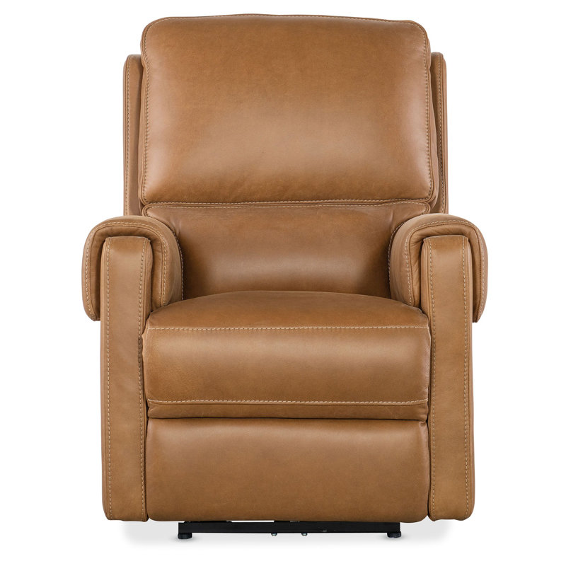 Nakila Upholstered Power Recliner with Articulating Headrest, Butterscotch
