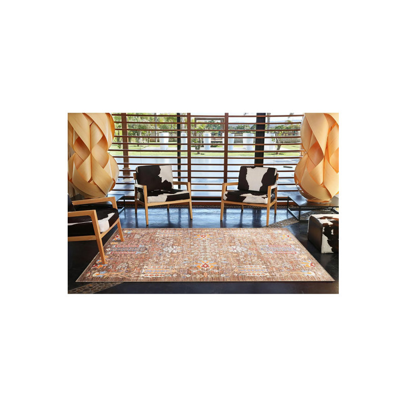 Tapis beige lavable à la machine, Carré 3 pi 3 po