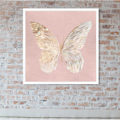 Damilola Golden Butterfly Glimmer Blush - reproduction d'art graphique sur toile