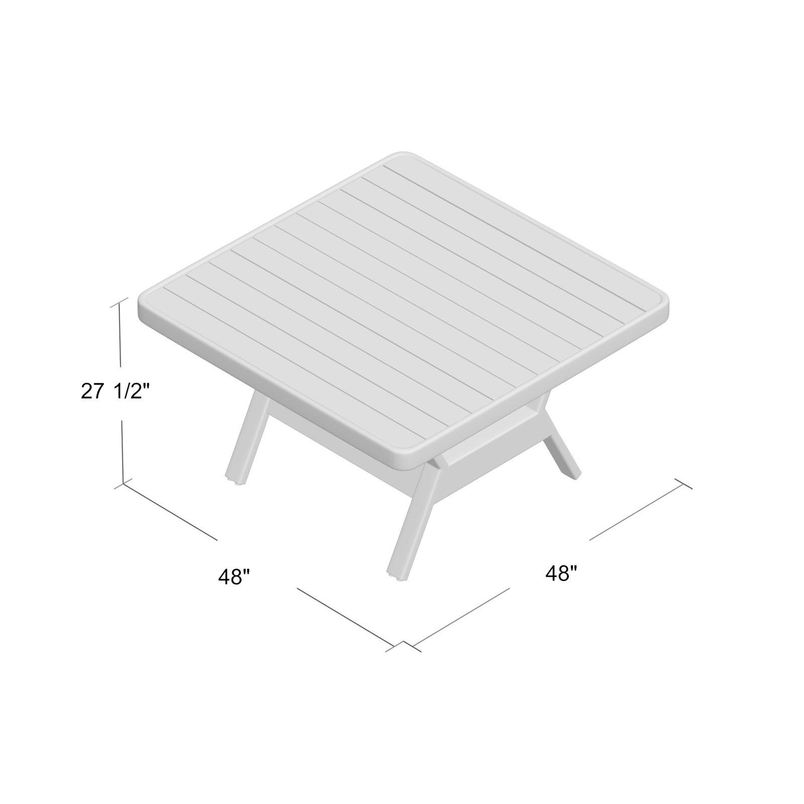 Norfolk 48'' Glass Outdoor Chat Table, No