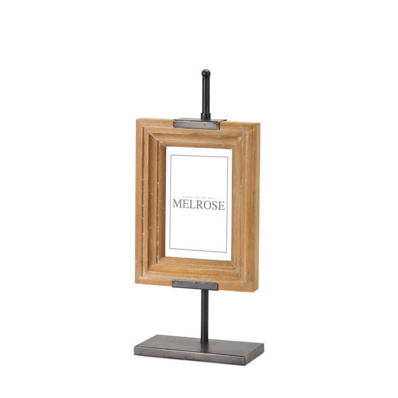 Cadre photo en bois sur support H 14,25 po, 4 po x 6 po