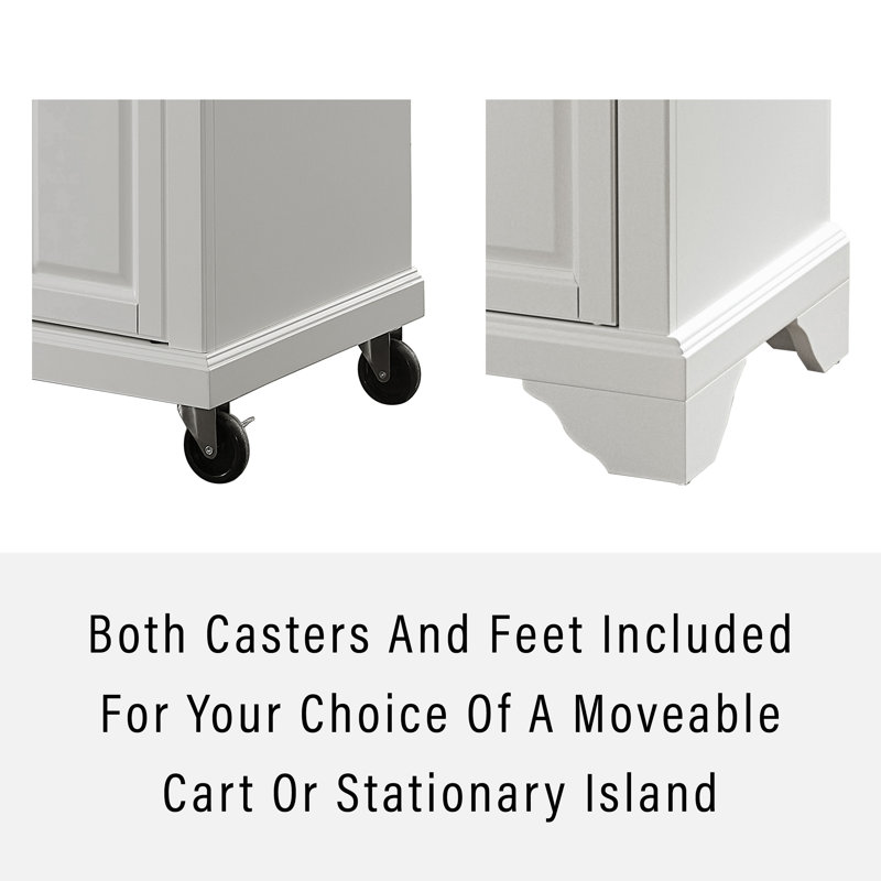 Chariot de cuisine avec plateau en granite Hedon, Blanc