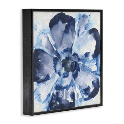 Giclée encadrée de fleurs en verre bleu, design par June Erica Vess