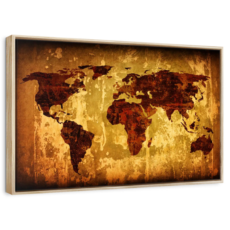 Monde rétro Liggins, Cadre flottant en bois naturel, 13 po x 9 po