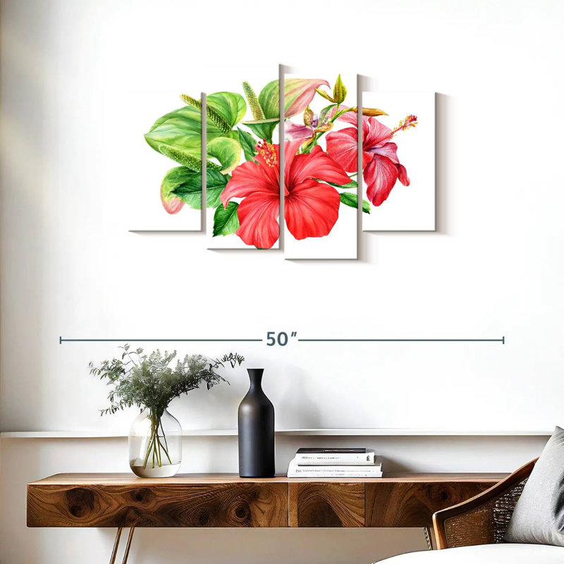 Bouquet d'hibiscus Harnek, H 22 po x l 36 po