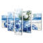 «Blue and White Coastal China Pottery - Boho Pottery, art mural sur toile