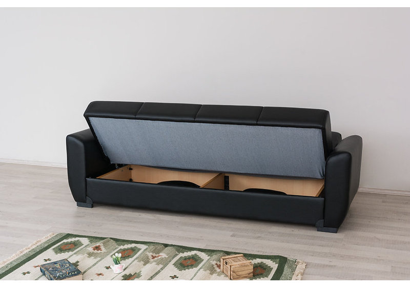Canapé-lit convertible en cuir Lola , 32" H x 65" W x 32" D