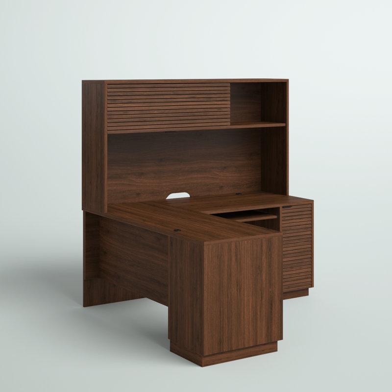 Ensemble de bureau de direction en L avec huche Bettye