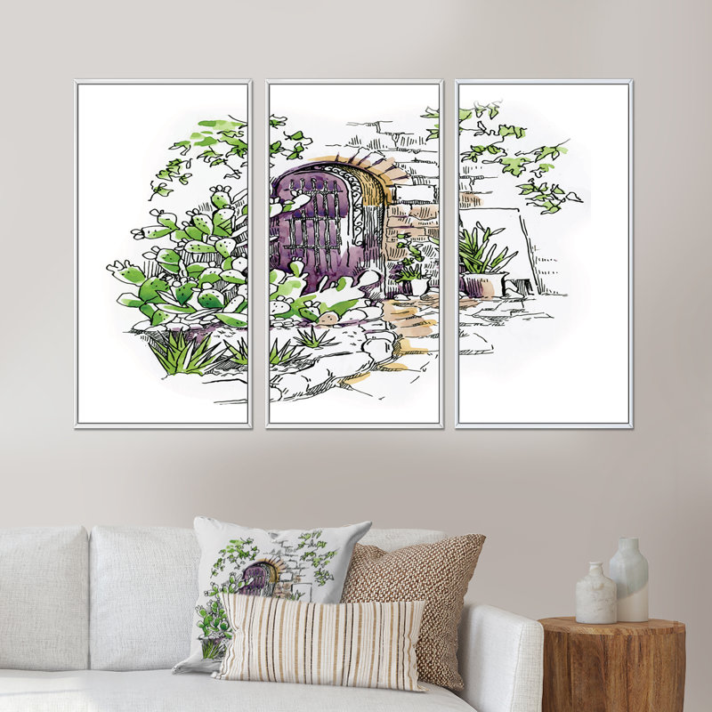 3 pièces, cadre flottant, impression sur toile, L 36 po x H 20 po, Cadre blanc