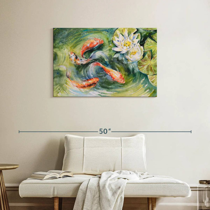 Brampt Pond Of Koi, 24" H x 36" W