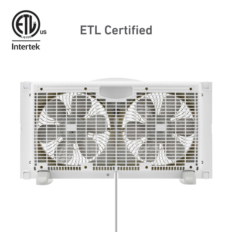 White Remote Controlled Reversible Twin-Blade Window Fan