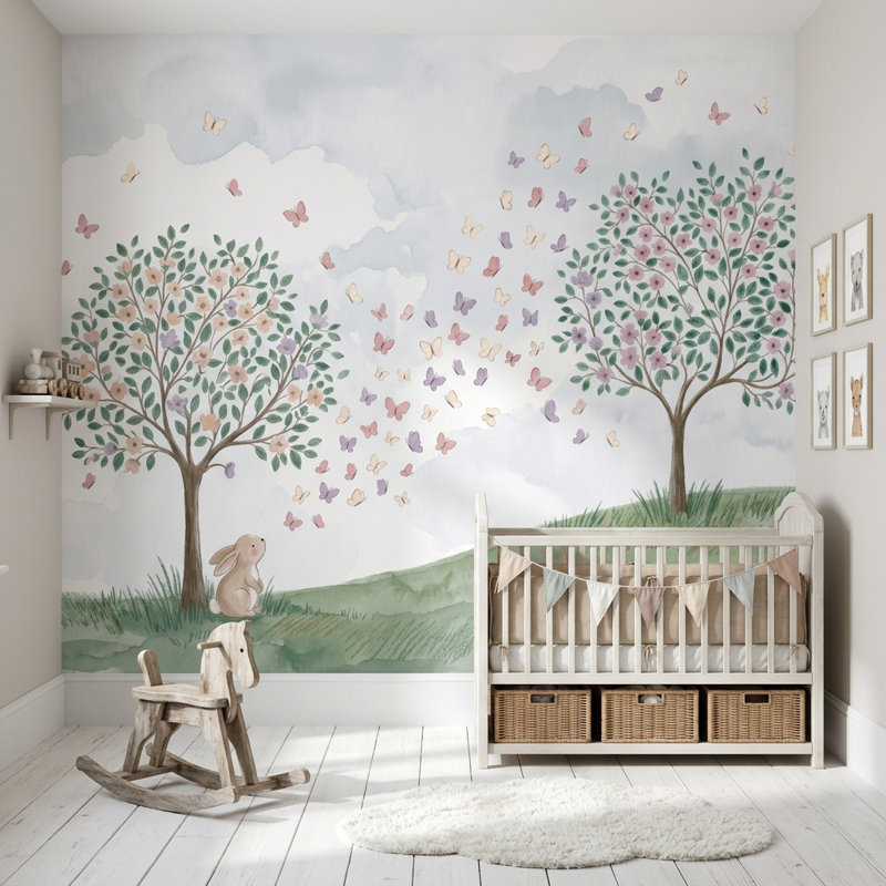 Décoration murale fantaisiste amovible, 160 po x 108 po, Texturé non collé