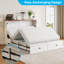 Armoire de ferme en MDF Murphy Bed, blanc et brun-1842419476