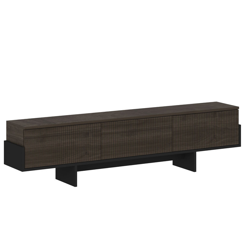 Meuble télé 70,9 po x 17,6 po x 11,8 po Modern | 100% panneau de particules enduit de mélamine, épaisseur: 0,7 pouce | Conception géométrique élégante, parfaite pour le salon et les espaces de divertissement, durable et élégante
