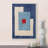 Abstract Vibrant Color Blocks "Mid-Century Blue Shapes Artwork, Geometric Illustration Modern Minimalist Wall Pictures, Large Framed Canvas Giclee Print Wall Art"-100707916-100707918