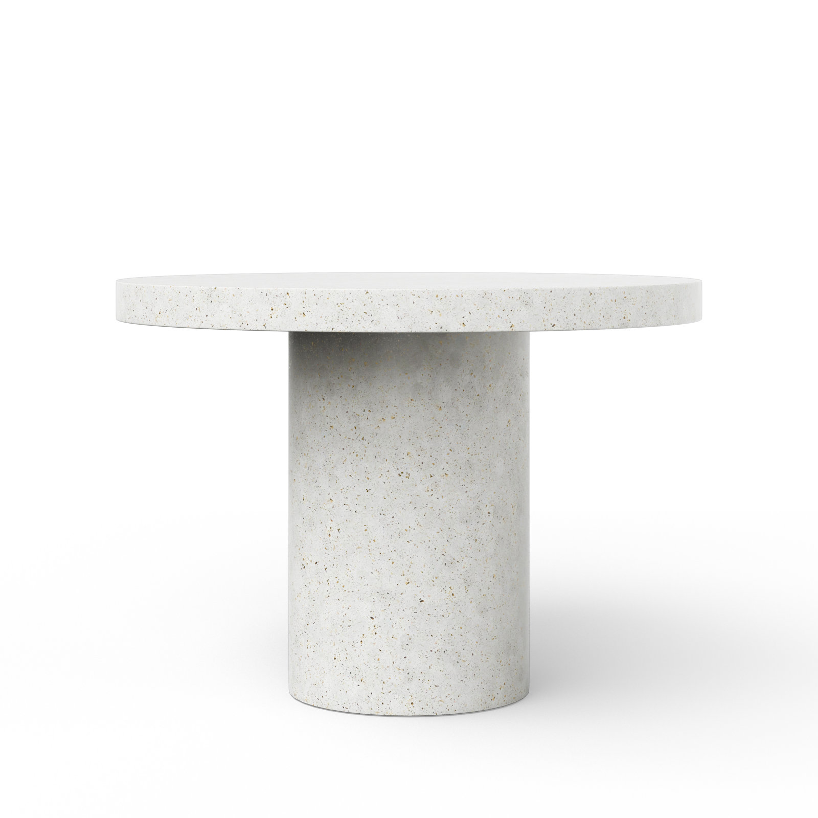 Kareen Concrete Pedestal Dining Table, 60" Round  , Ivory Terrazzo, Bar Table (41.75" Height)