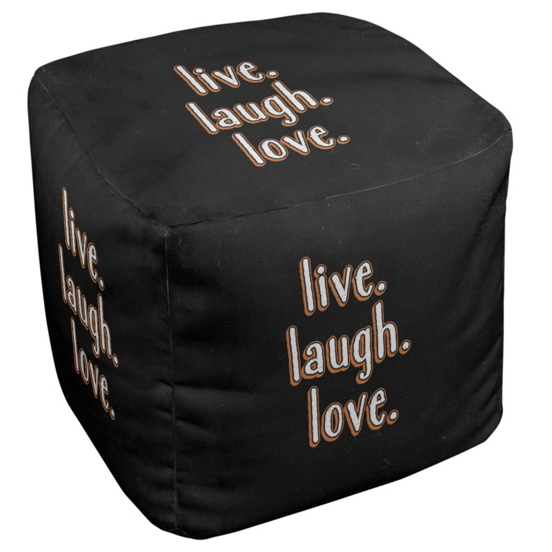 Upholstered Ottoman, Orange