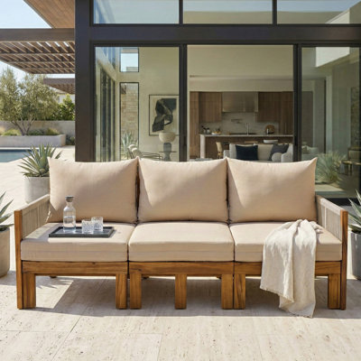 Convertible Outdoor Daybed with Rope-Woven Armrests