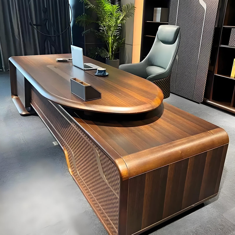 Bureau de direction haut de gamme moderne en bois massif 102,36 ", H 29,53 po x l 102,36 po x P 35,43 po
