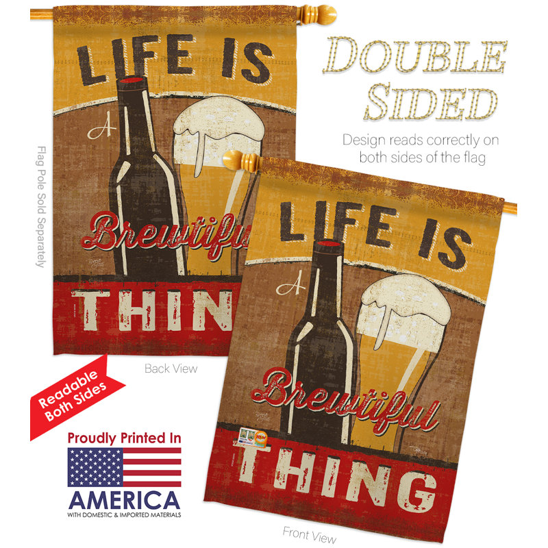 Double Sided 40'' H x 28'' W Polyester Flag Set