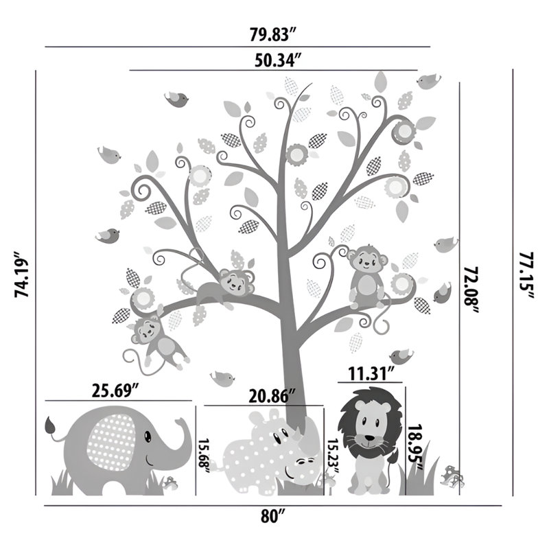 Landscape & Nature Non-Wall Damaging Wall Decal, Scheme B