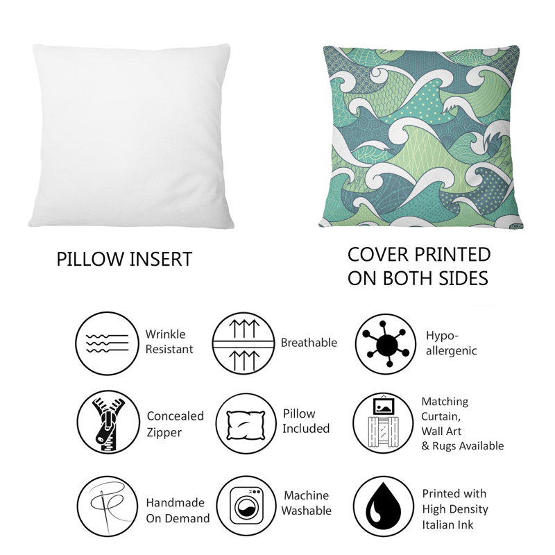Coussin bleu et vert