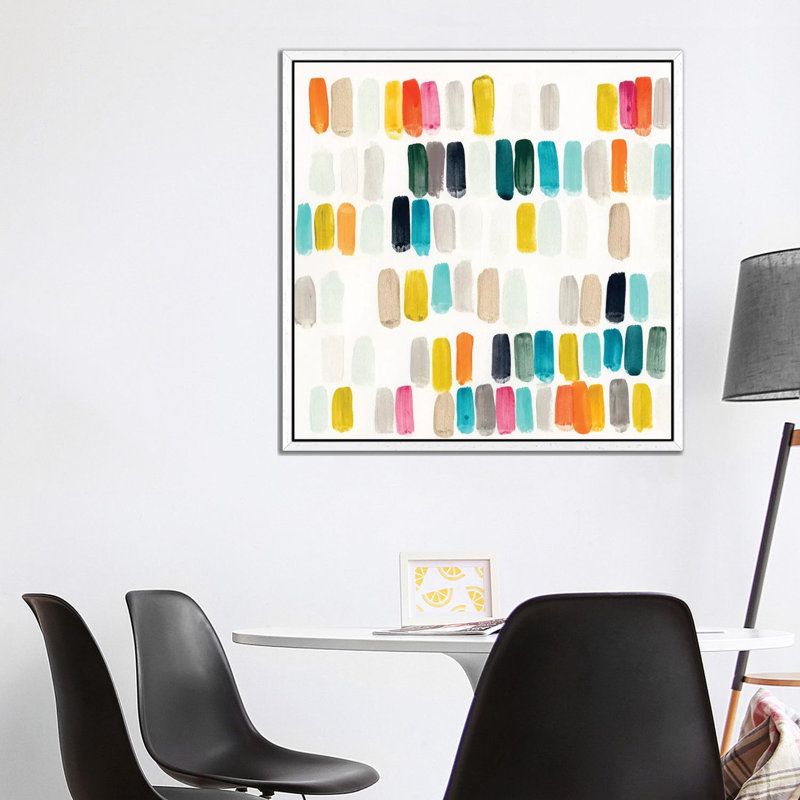 Bright Swatches I 1 Piece Wall Art on Canvas, 93.98 cm H x 93.98 cm W, White Floater Framed