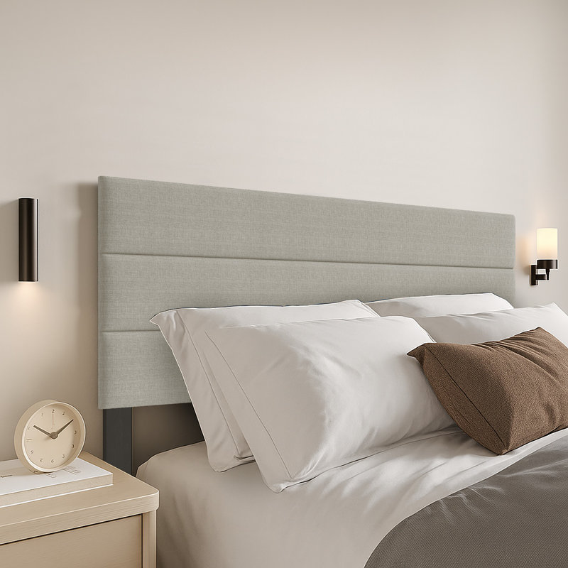 Farmersville Upholstered Headboard, Warm Gray, Queen