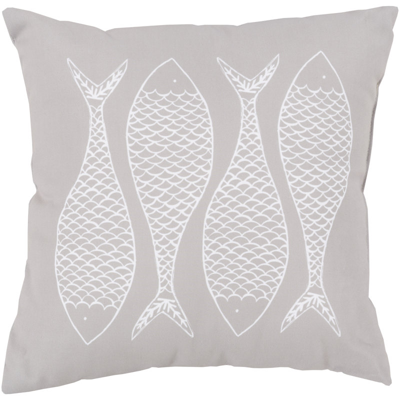 Rain Geometric Outdoor Throw Pillow, 20" H x 20" W x 1"D, Light Gray