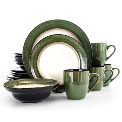 Reddick Stoneware Dinnerware Set 16 Piece - Service for 4