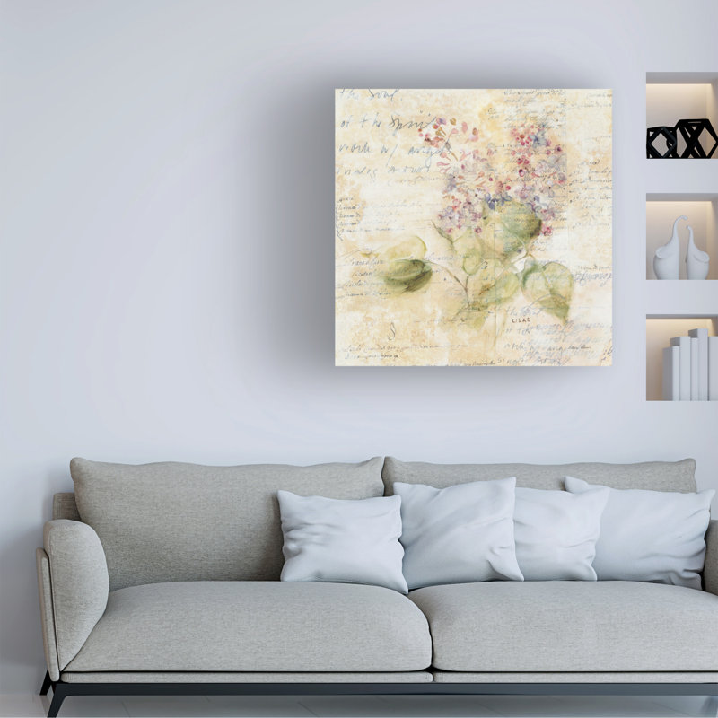 Œuvre sur toile lilas, boléro Cheri Blum, H 14 po x l 14 po