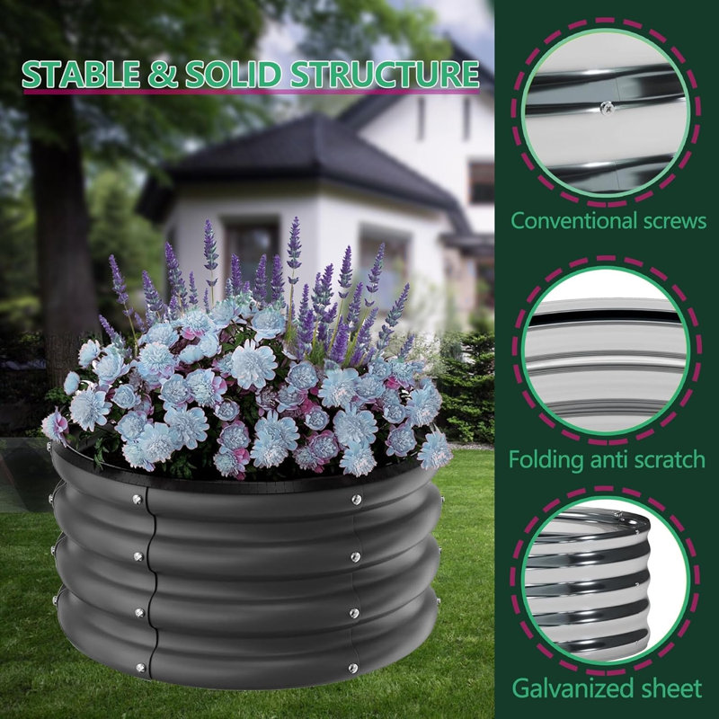Metal Raised Garden Bed, Black